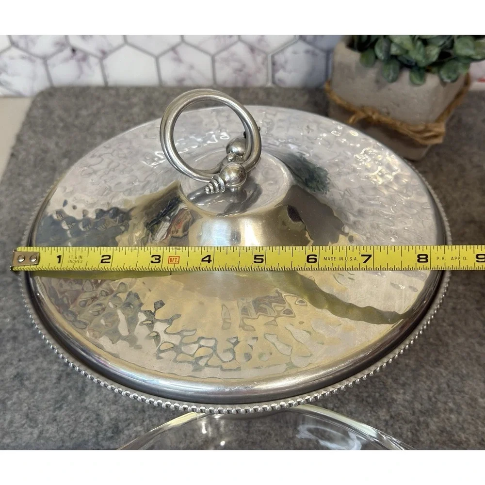 Vintage B.W. Buenilum Hammered Aluminum Casserole Dish With Pyrex Bowl USA